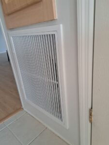 Residential HVAC return air grille installed to improve airflow and system efficiency