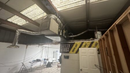 Trane air handler connected to custom insulated ductwork for improved airflow and HVAC system efficiency