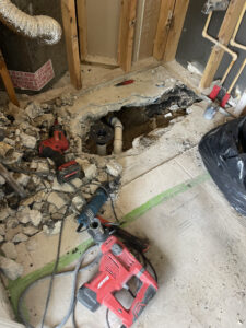 Professional plumbing services in progress